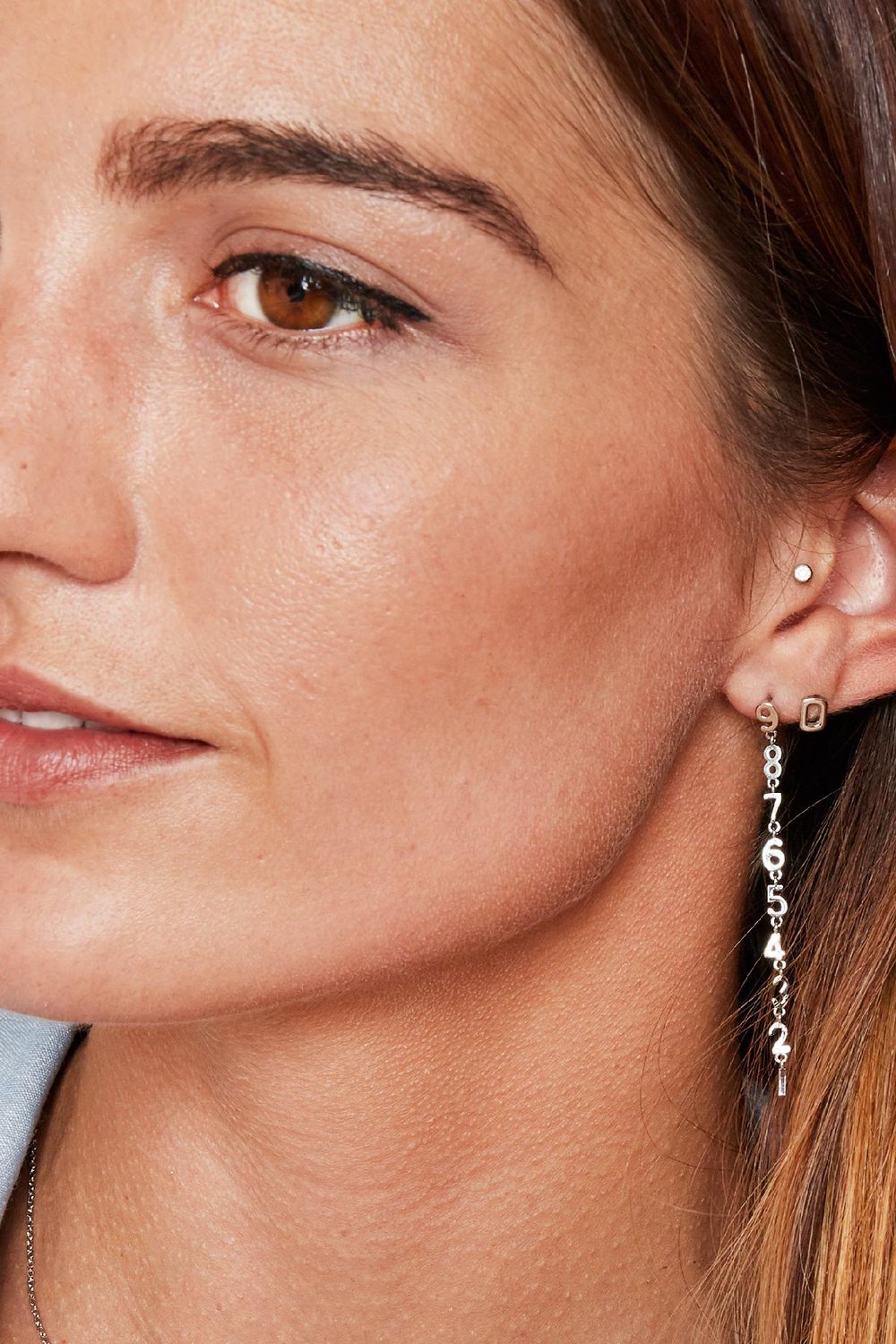 Boucles d'Oreilles What's in a Number Argenté Cuivré h5Image4